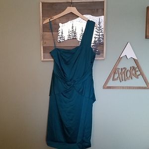 Peacock Blue One Shoulder Dress